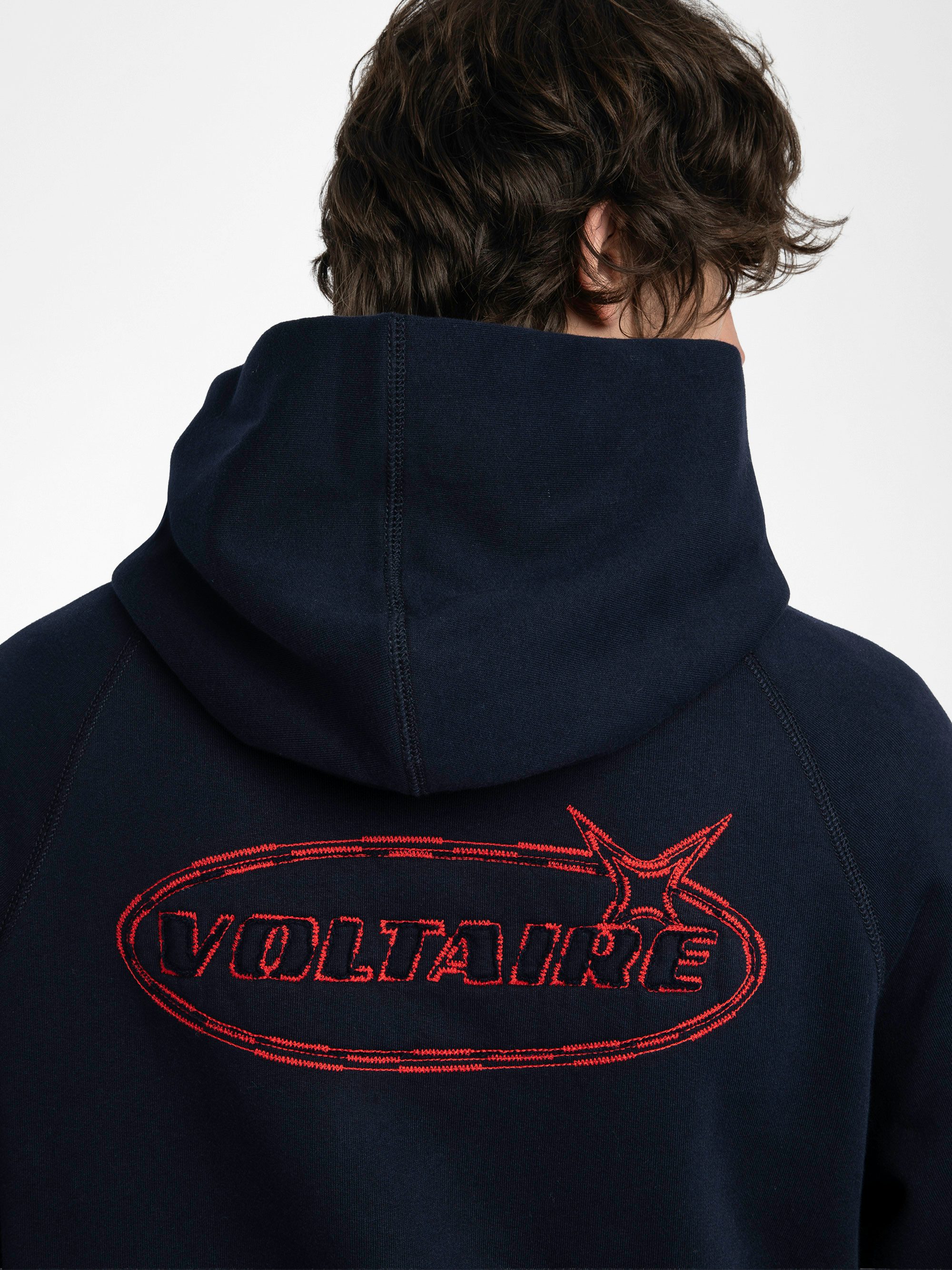 Georgio Sweatshirt - Hooded sweatshirt with raglan sleeves and embroidery on the back.